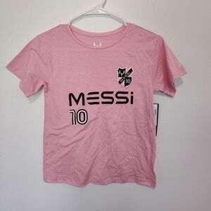 Messi Kids' Short Sleeve Tee in Pink - Number 10